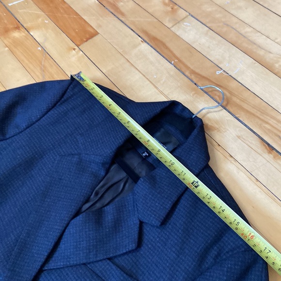 Dynamite Dark Navy Blue Checker Double Breasted Blazer - Picture 10 of 12